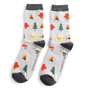 Mens Camping Socks Silver