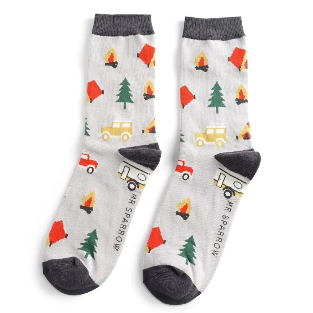 Mens Camping Socks Silver