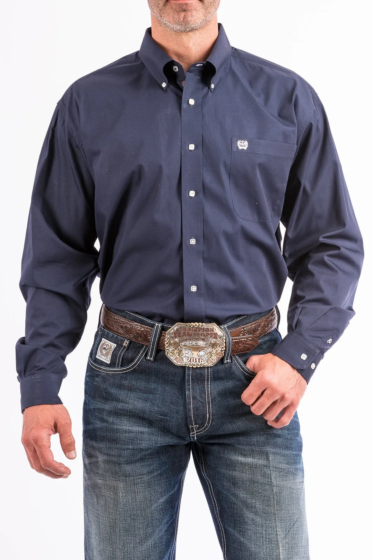 MENS CINCH NAVY L/S SHIRT
