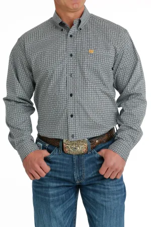 MENS CINCH NAY AND ORANGE PRINT L/S
