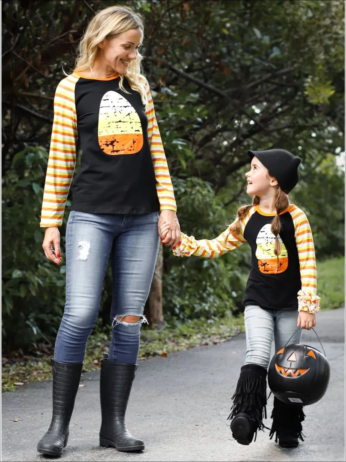 Mommy and Me Candy Corn Raglan Top