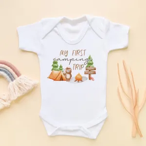 My First Camping Trip Personalised Baby Bodysuit