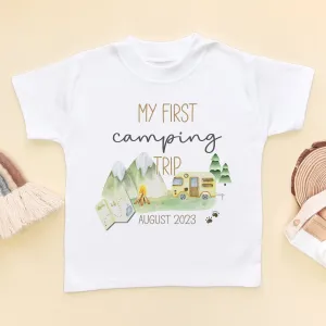 My First Camping Trip Personalised Toddler & Kids T Shirt