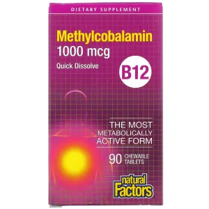 Natural Factors Vitamin B12 1000 Mcg (methylcobalamin) Chewable
