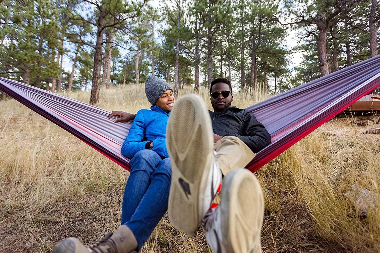 New Sierra Designs Double Lightweight Portable Hammock with Tree Straps for Backpacking and Camping, Stuff Sack Included