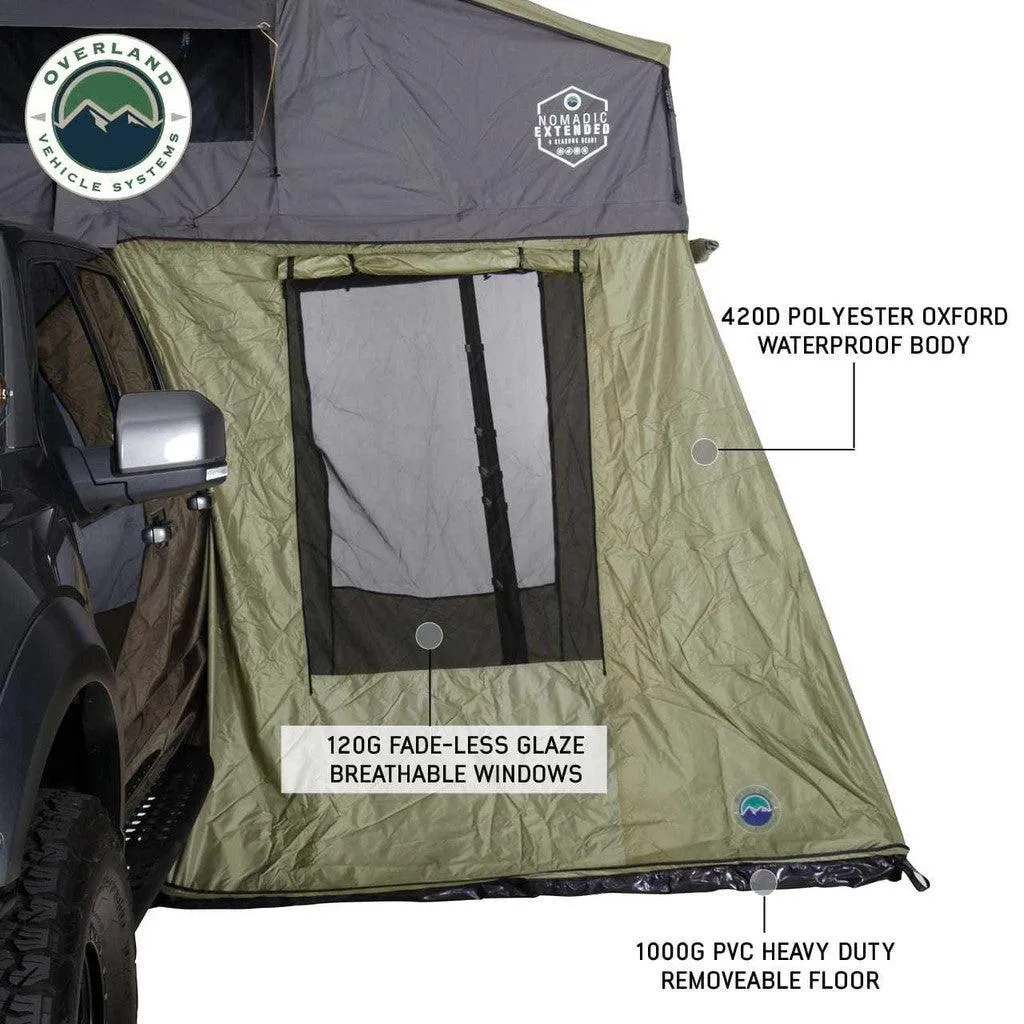 Nomadic 4 Roof Top Tent Annex Green Base With Black Floor & Travel Cover