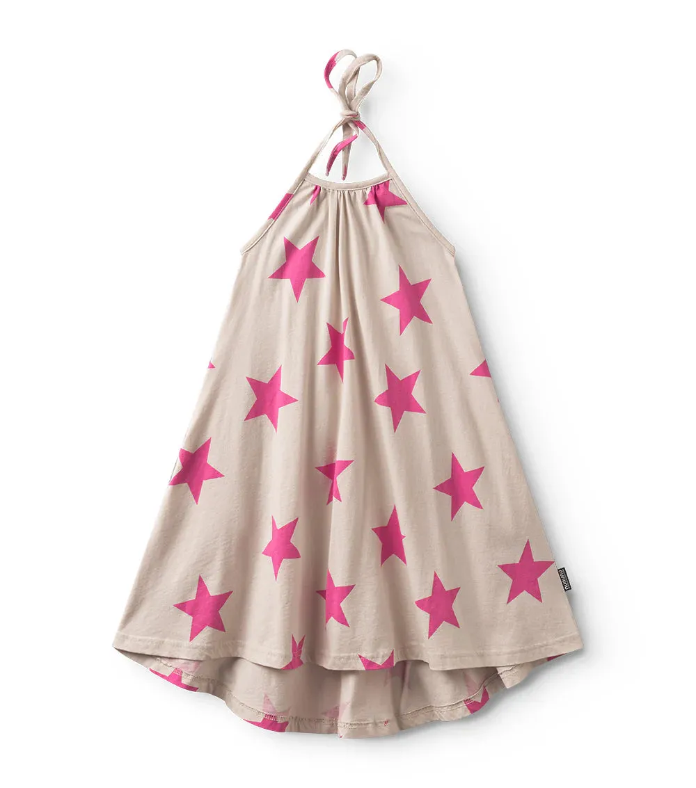 nununu- Star Collar Dress (smokey natural/hot pink)