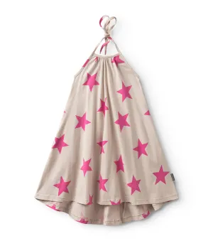 nununu- Star Collar Dress (smokey natural/hot pink)