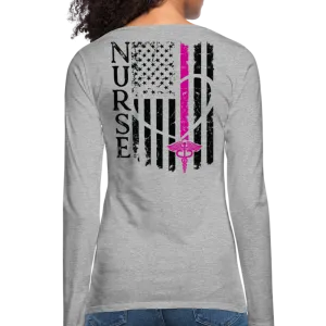 Nurse Flag Women's Premium Long Sleeve T-Shirt (CK1670) Updated 