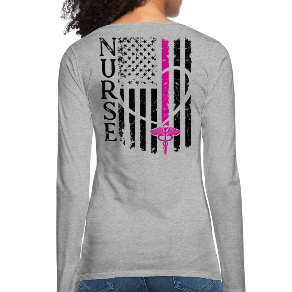 Nurse Flag Women's Premium Long Sleeve T-Shirt (CK1670) Updated 