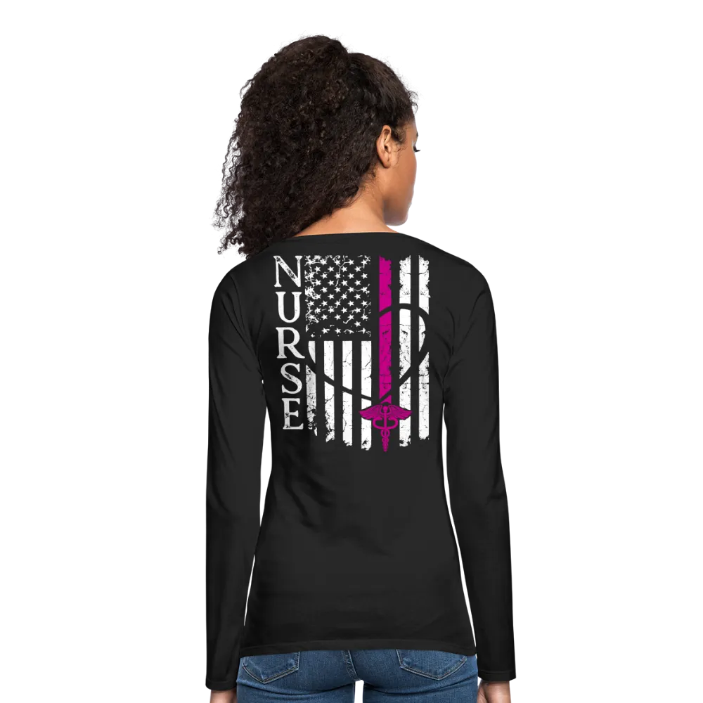 Nurse Flag Women's Premium Long Sleeve T-Shirt (CK1670) Updated 
