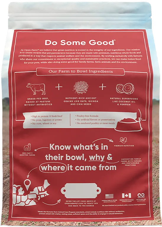 Open Farm Grass-Fed Beef & Ancient Grains Dry Dog Food