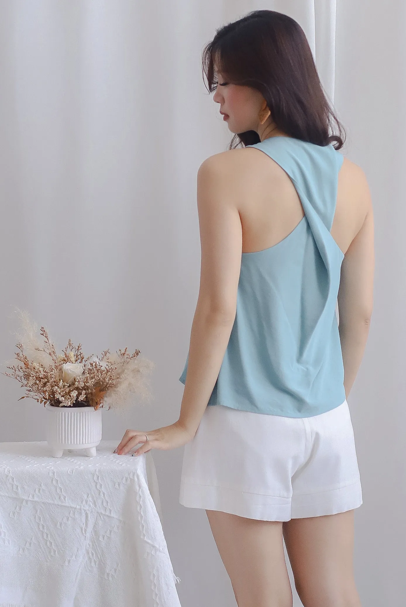 Ori Twist Back Top In Seafoam
