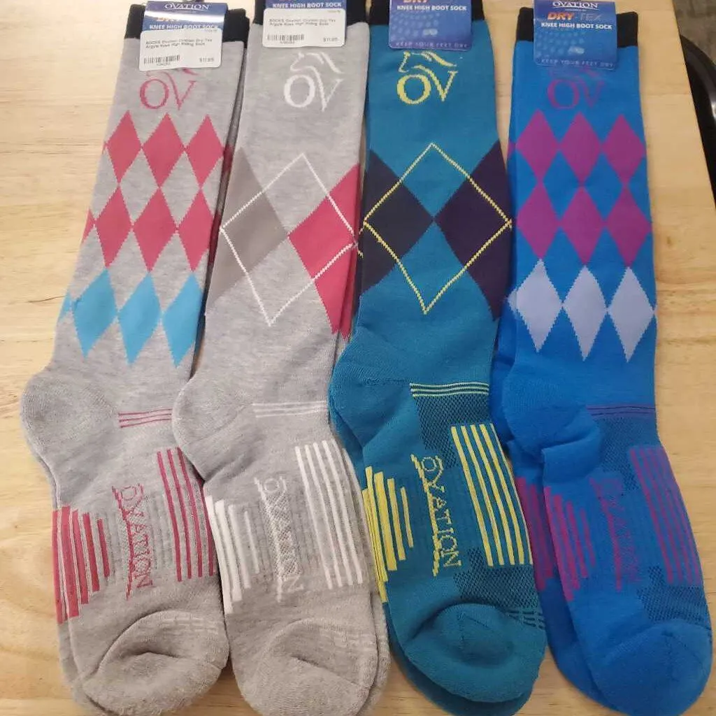 Ovation Dry-Te Harlequin Knee High Riding Socks