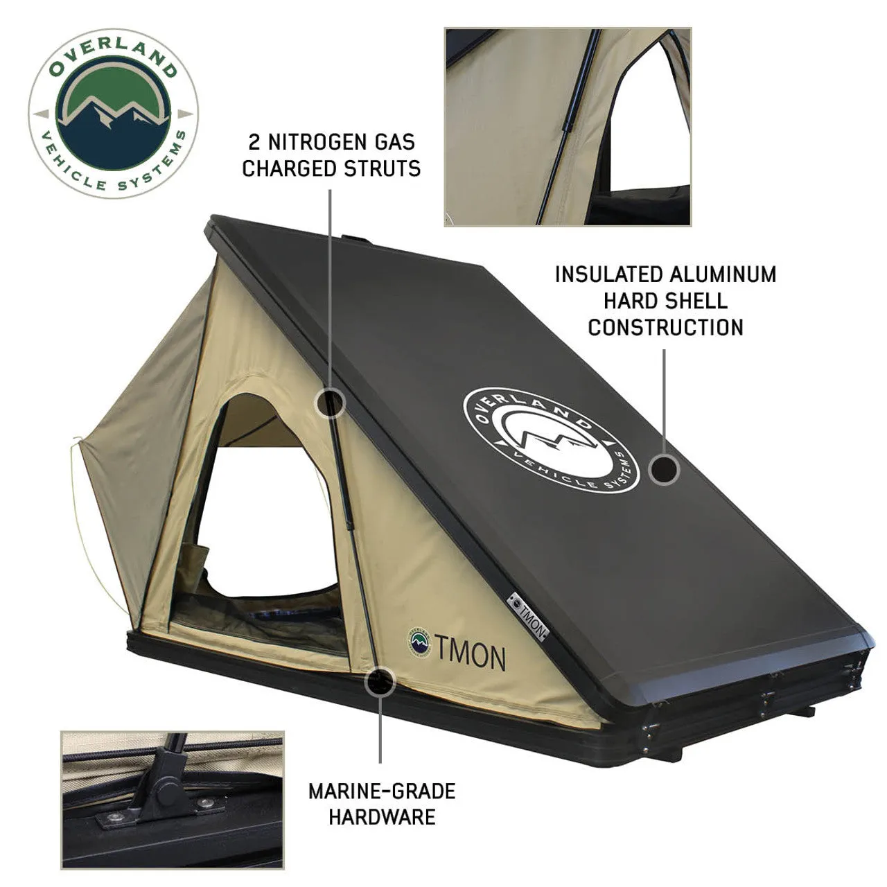 OVS TMON Clamshell Aluminum Hard Shell Roof Top Tent