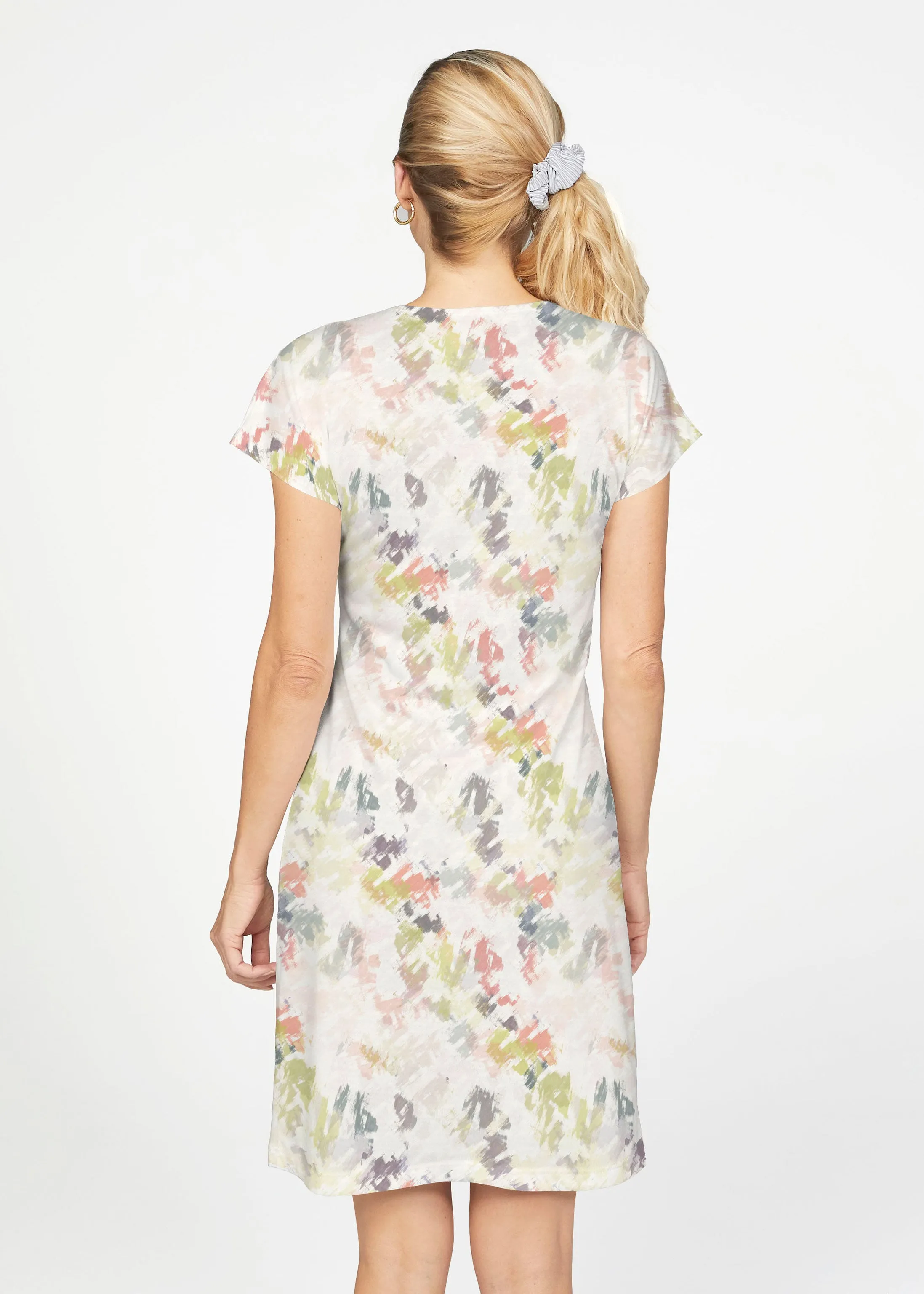 Painters Palette (7928) ~ French Terry Short Sleeve Crew Dress