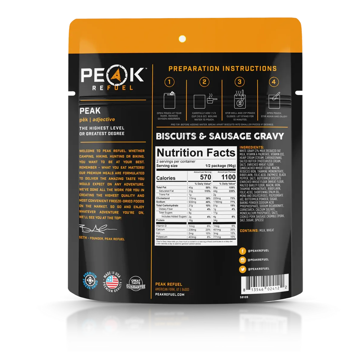 Peak Refuel - Biscuits & Sausage Gravy