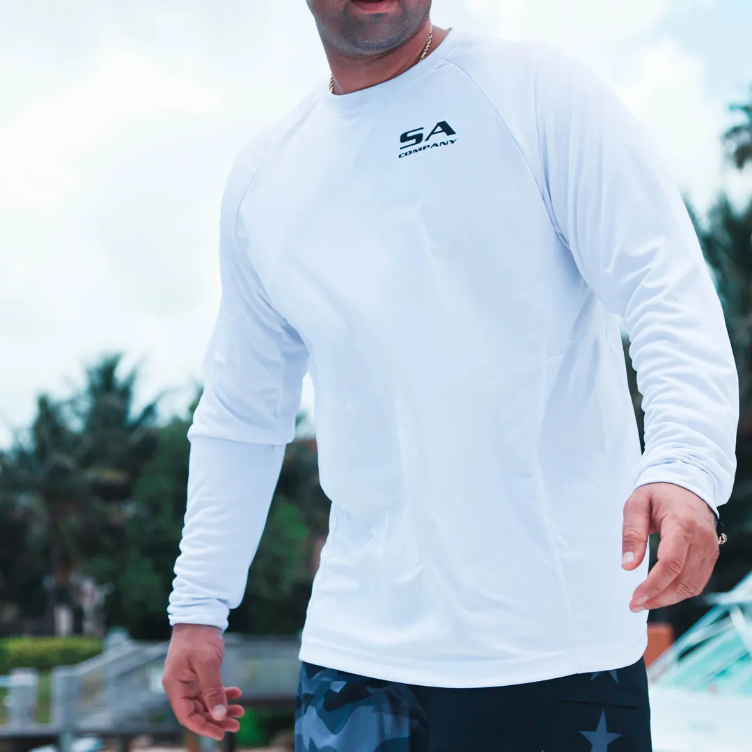 Performance Long Sleeve Shirt | White | SA Logo