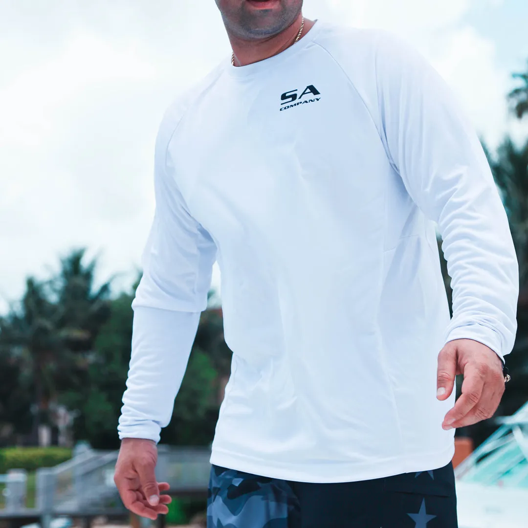 Performance Long Sleeve Shirt | White | SA Logo