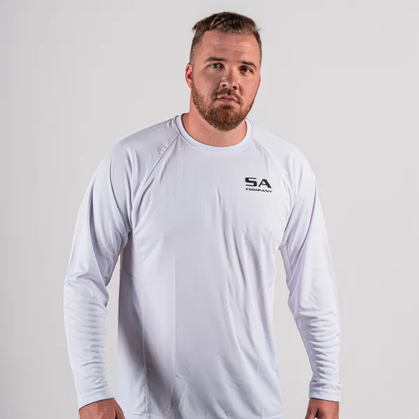 Performance Long Sleeve Shirt | White | SA Logo