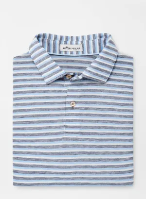 Peter Millar- performance polo- blue/ grey stripe