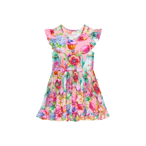 Posh Peanut Elizabeth Cap Sleeve Ruffled Twirl Dress