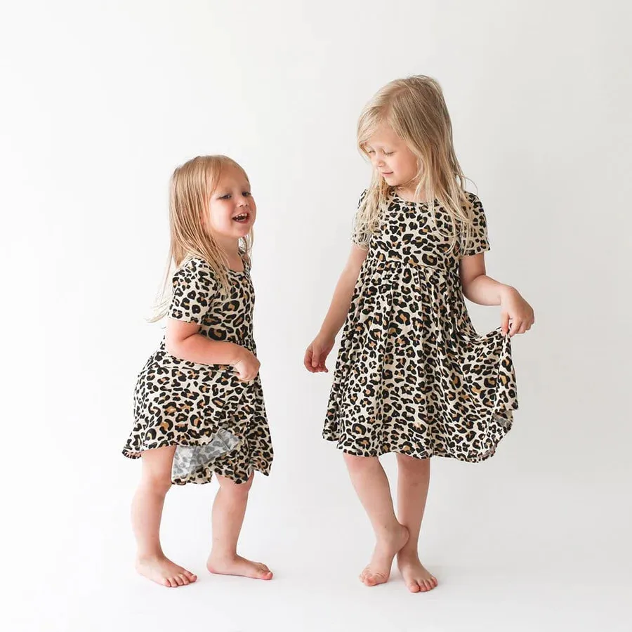 Posh Peanut Lana Leopard Short Sleeve Twirl Dress