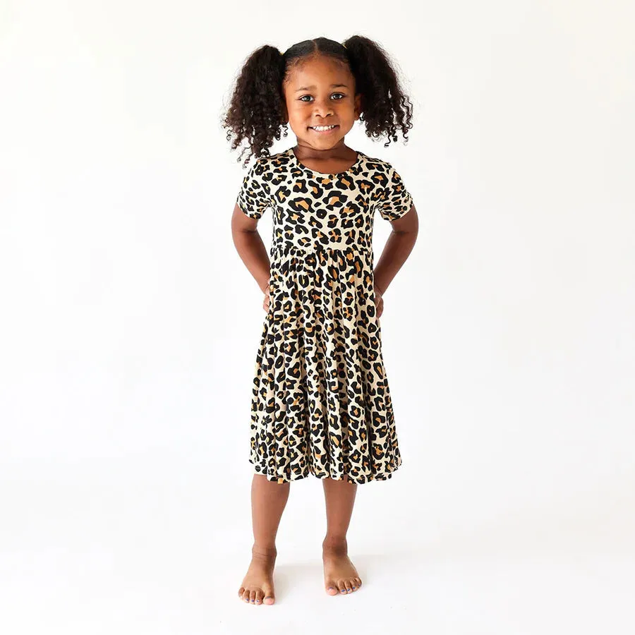 Posh Peanut Lana Leopard Short Sleeve Twirl Dress