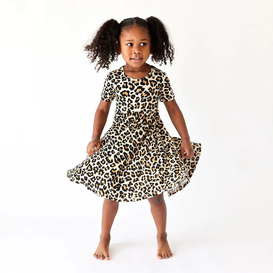 Posh Peanut Lana Leopard Short Sleeve Twirl Dress