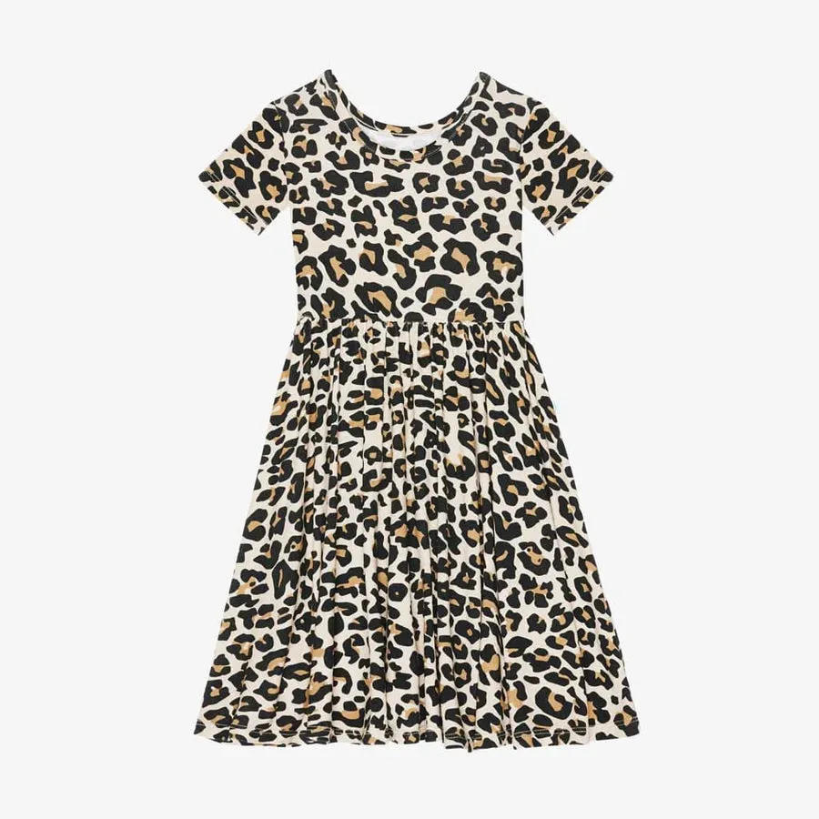 Posh Peanut Lana Leopard Short Sleeve Twirl Dress