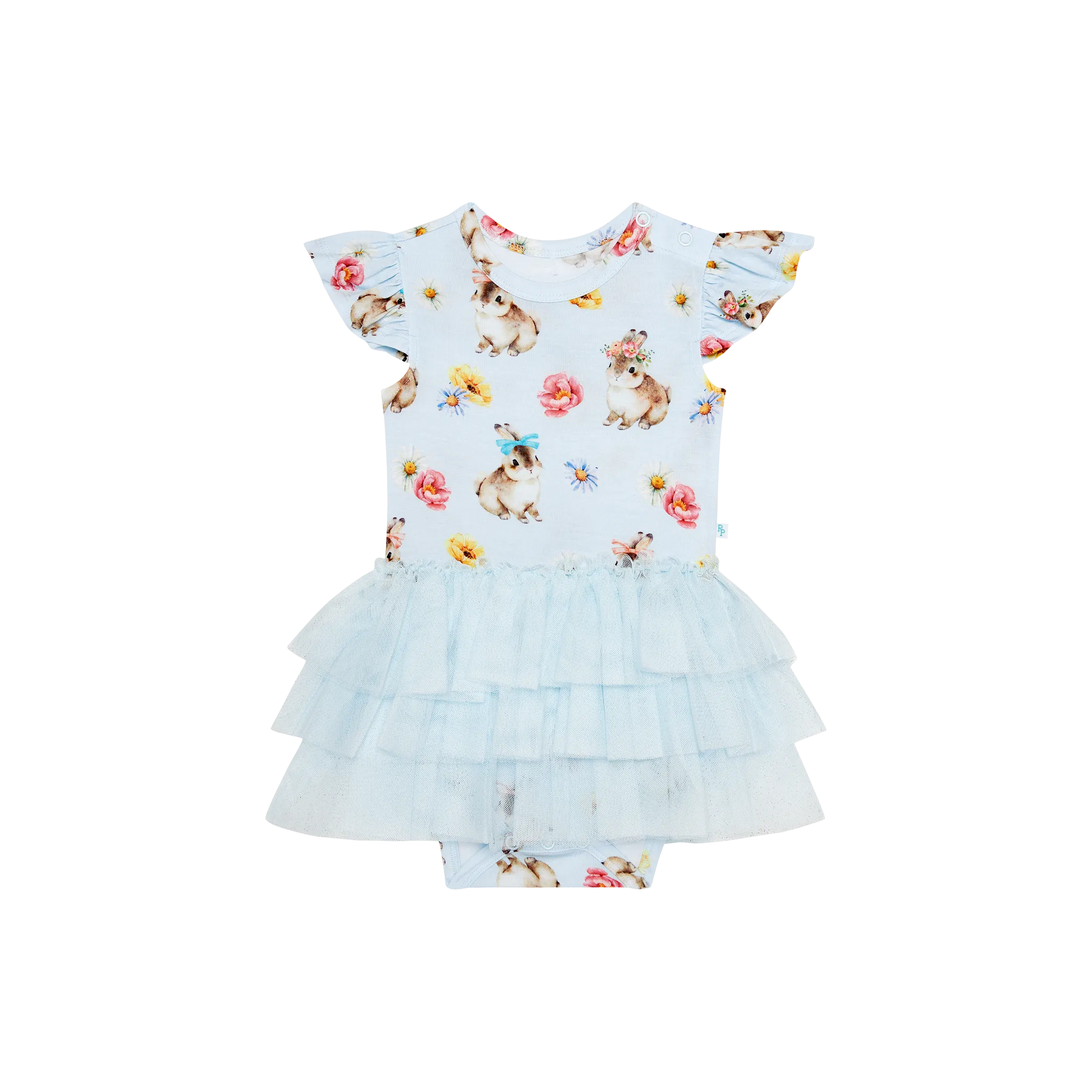 Posh Peanut- Tinsley Jane Ruffled Capsleeve Tulle Skirt Bodysuit
