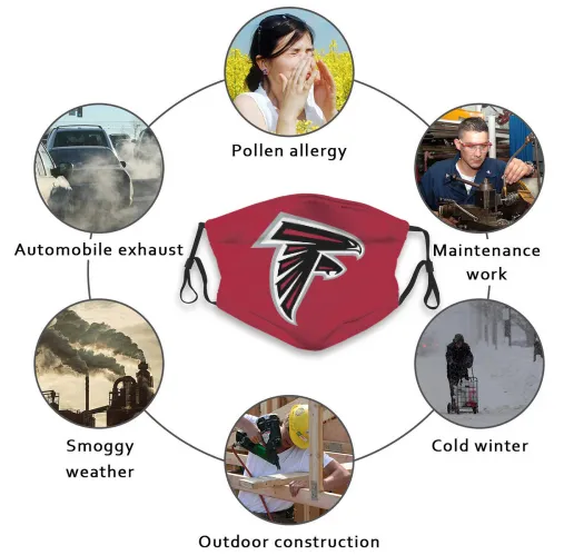 Print Football Personalized Atlanta Falcons Adult Dust Mask With PM 2.5 Filters