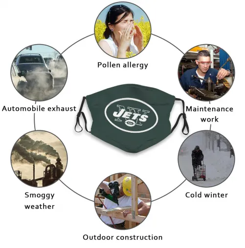 Print Football Personalized New York Jets Adult Dust Mask With Filters