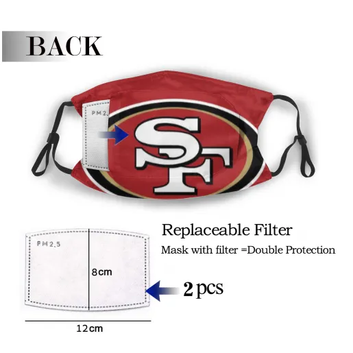 Print Football Personalized San Francisco 49ers Dust Mask With Filters 2.5 PM