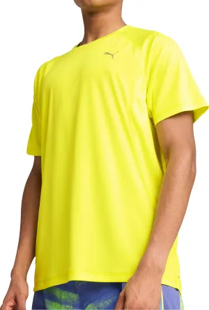 Puma Velocity Short Sleeve Mens Running Top - Yellow