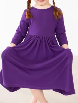 Purple Pocket Twirl Dress