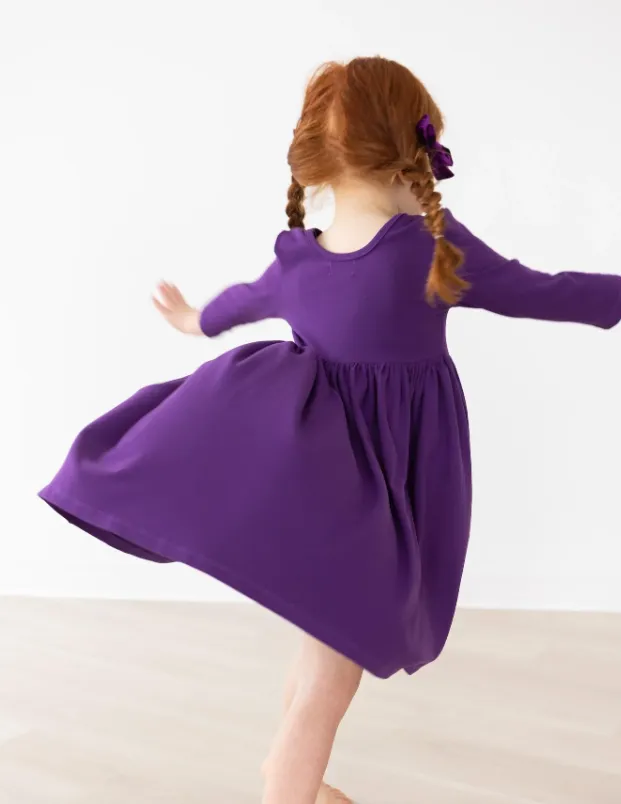 Purple Pocket Twirl Dress