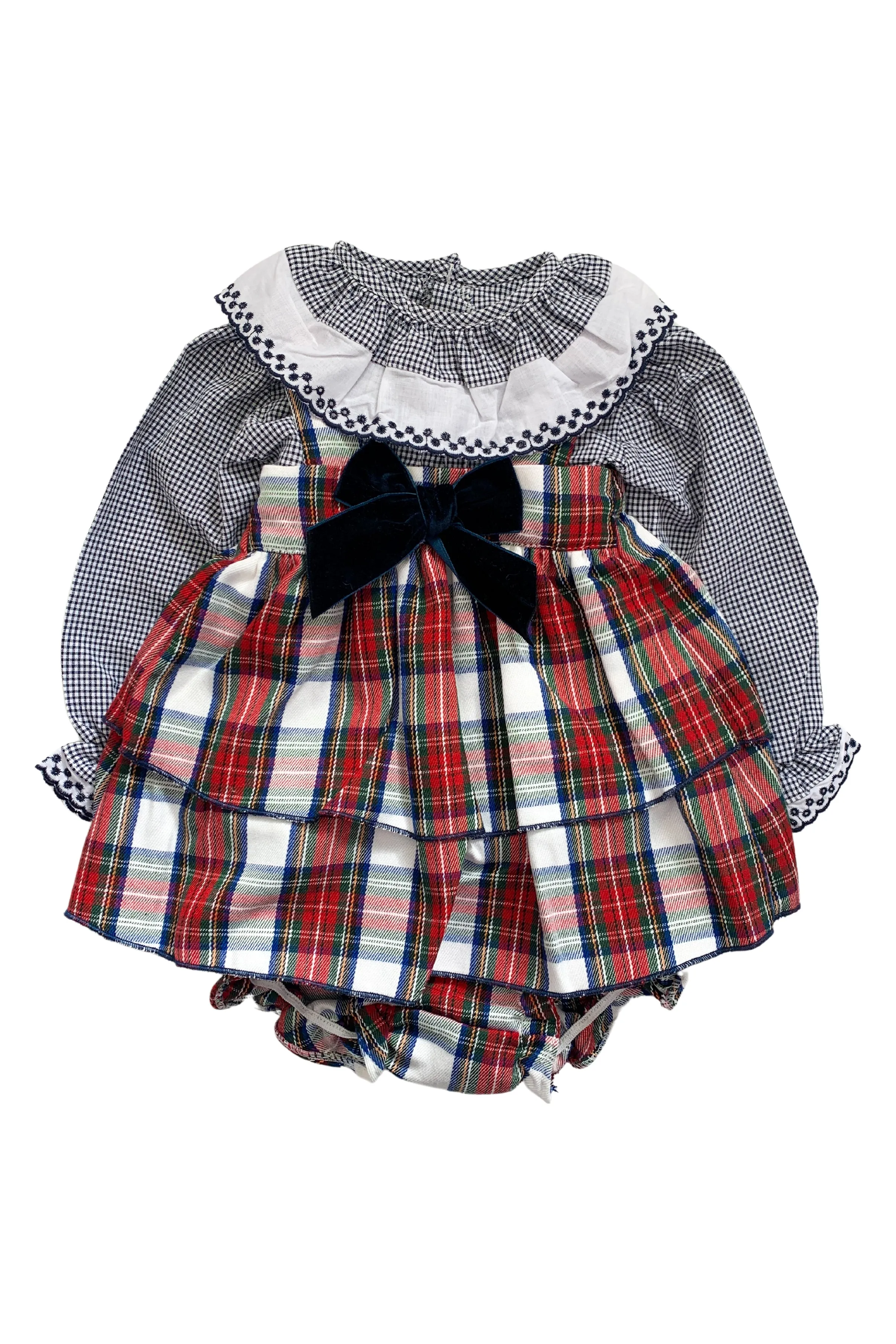 "Belle" Gingham Blouse & Red Tartan Dress
