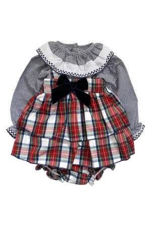"Belle" Gingham Blouse & Red Tartan Dress