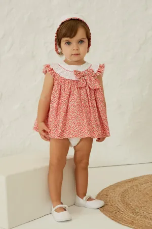 "Dahlia" Red Floral Dress & Bloomers