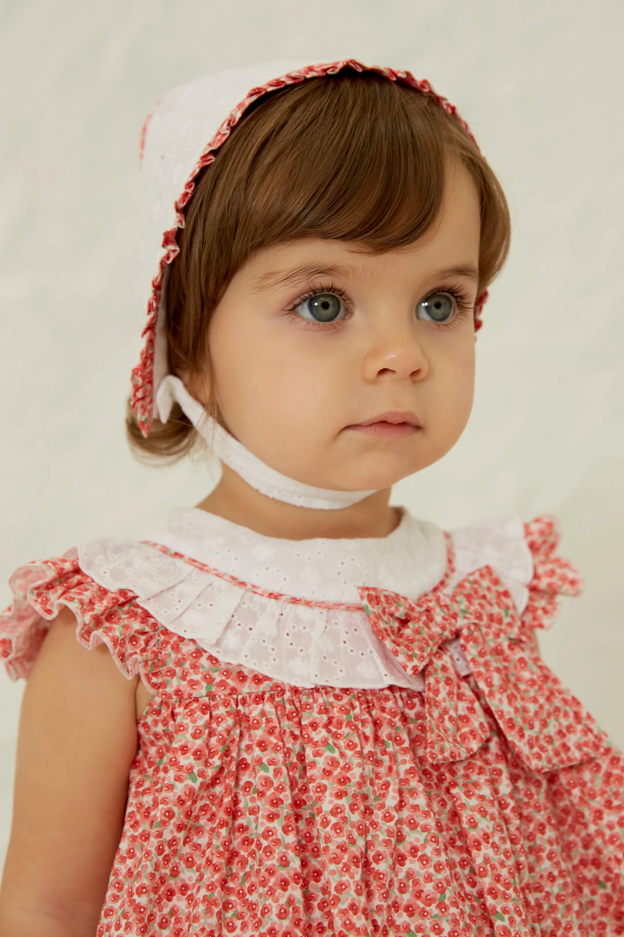 "Dahlia" Red Floral Dress & Bloomers