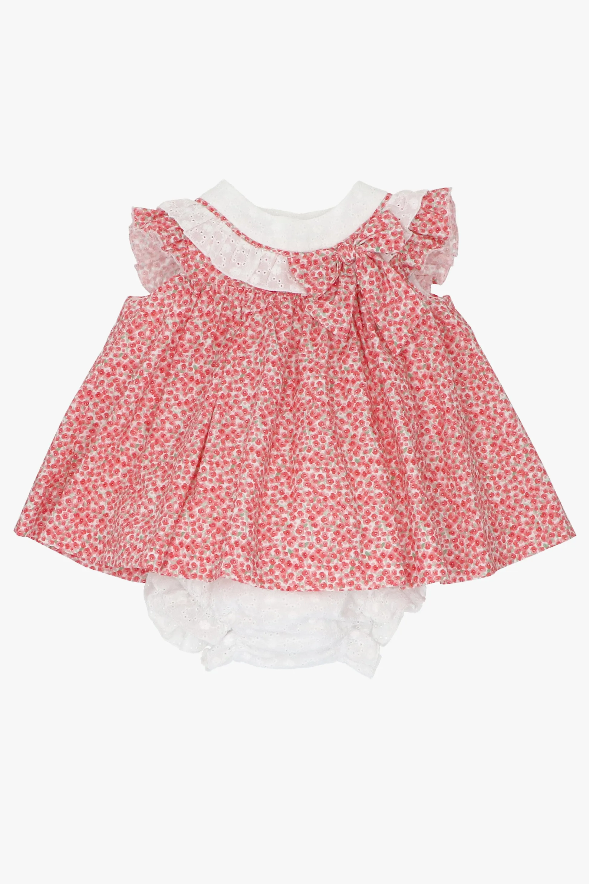 "Dahlia" Red Floral Dress & Bloomers
