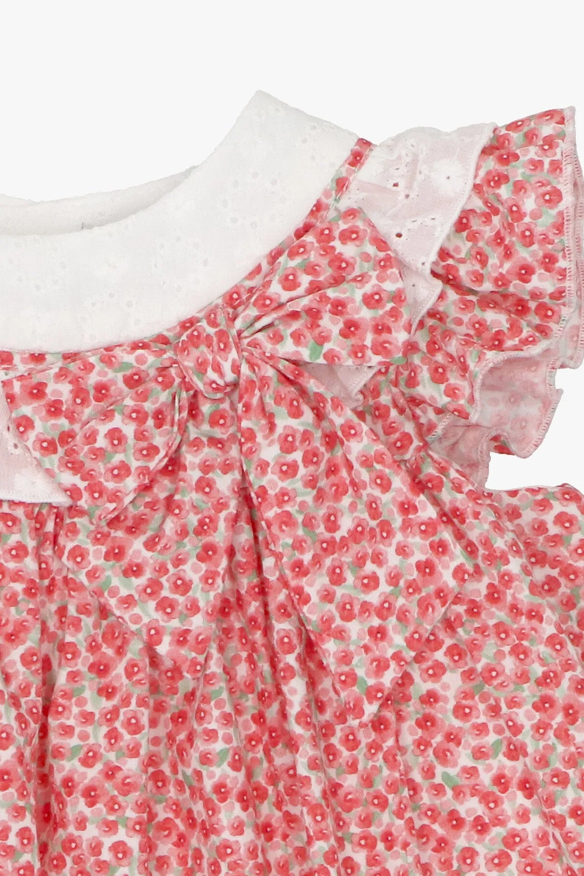 "Dahlia" Red Floral Dress & Bloomers