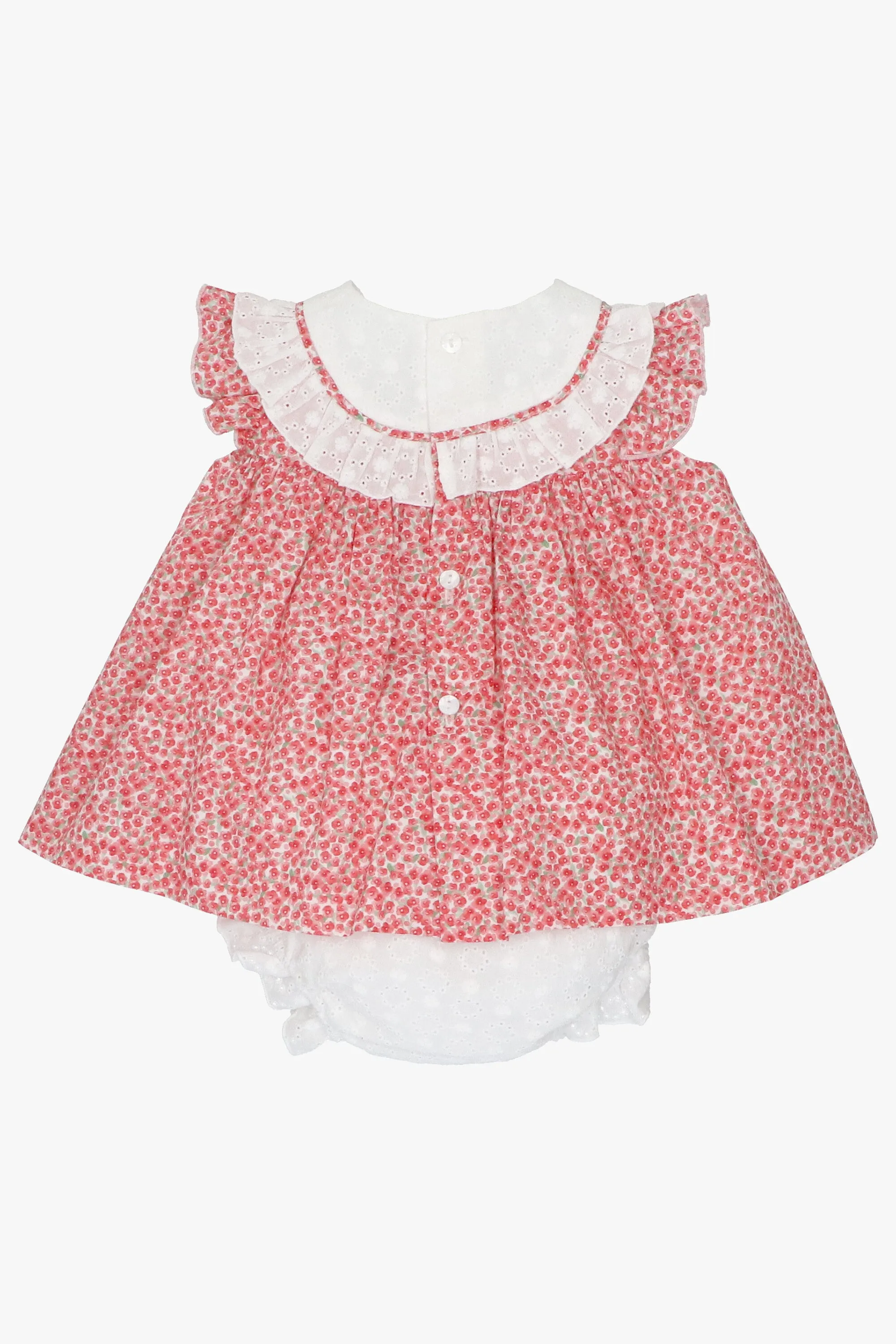 "Dahlia" Red Floral Dress & Bloomers