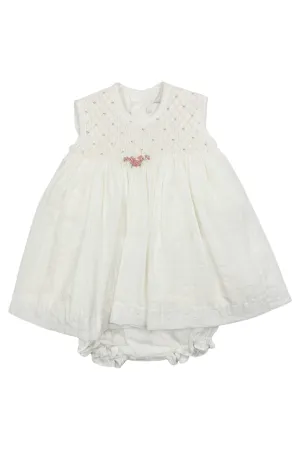 "Everley" Ivory Smocked Dress & Bloomers