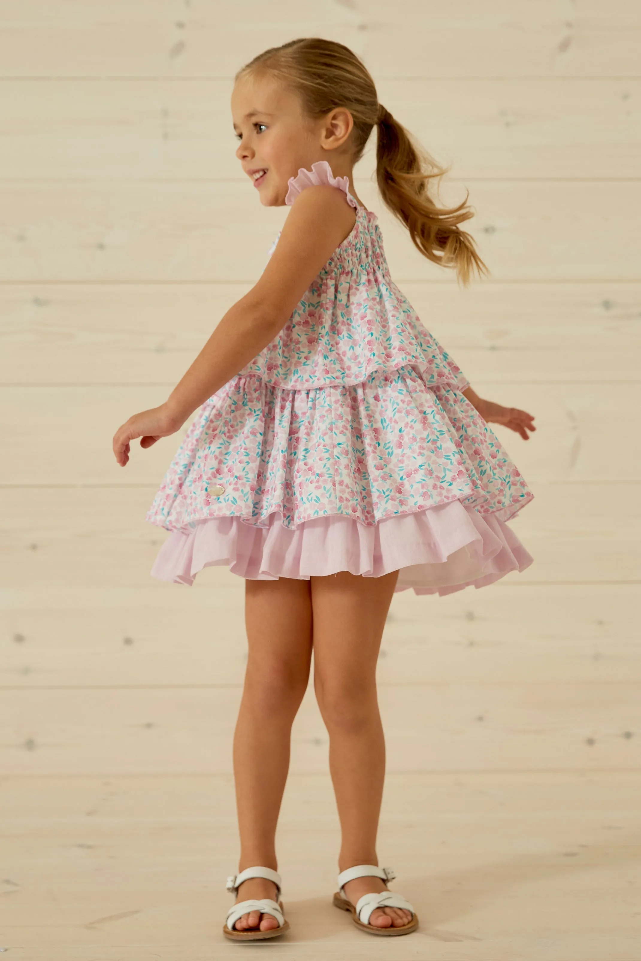 "Everly" Orchid Purple Floral Dress