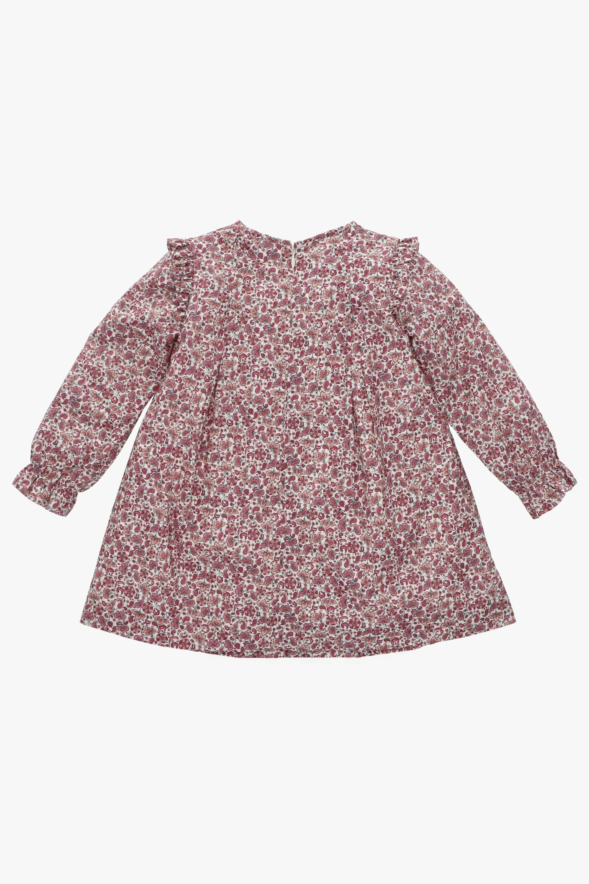 "Mia" Burgundy Smocked Floral Dress