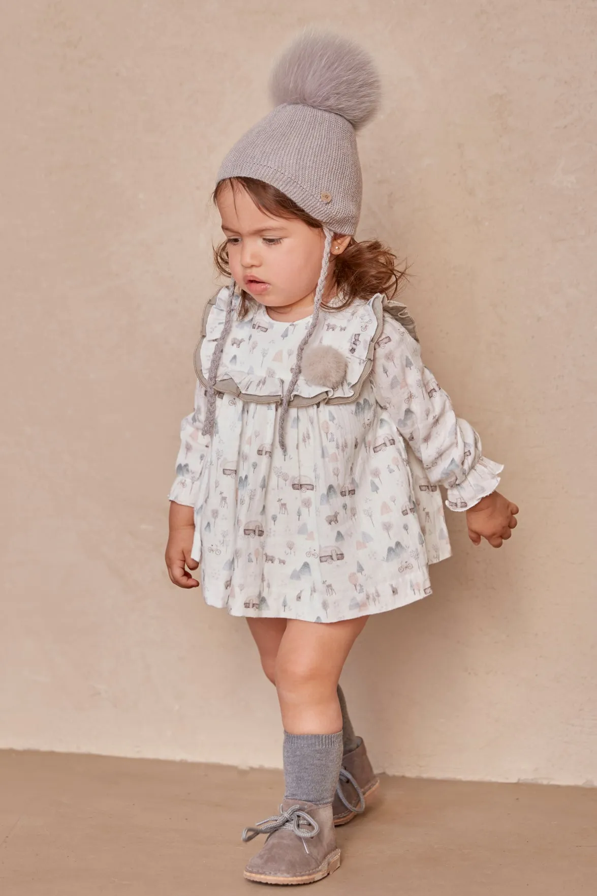 "Myla" Winter Print Dress & Bloomers