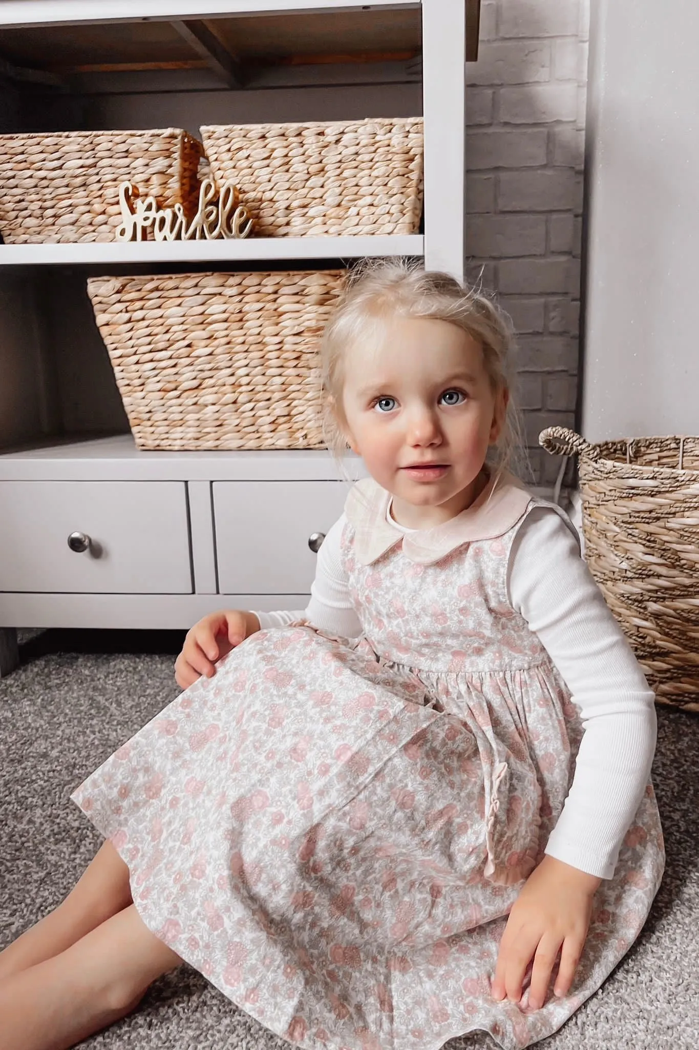 "Natalia" Dusky Pink Vintage Floral Dress