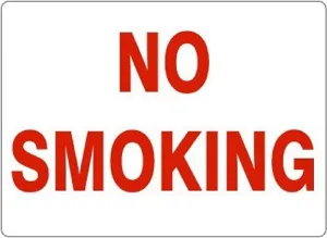 "NO SMOKING" - Safety Sign, Rigid Plastic, 10"x14"